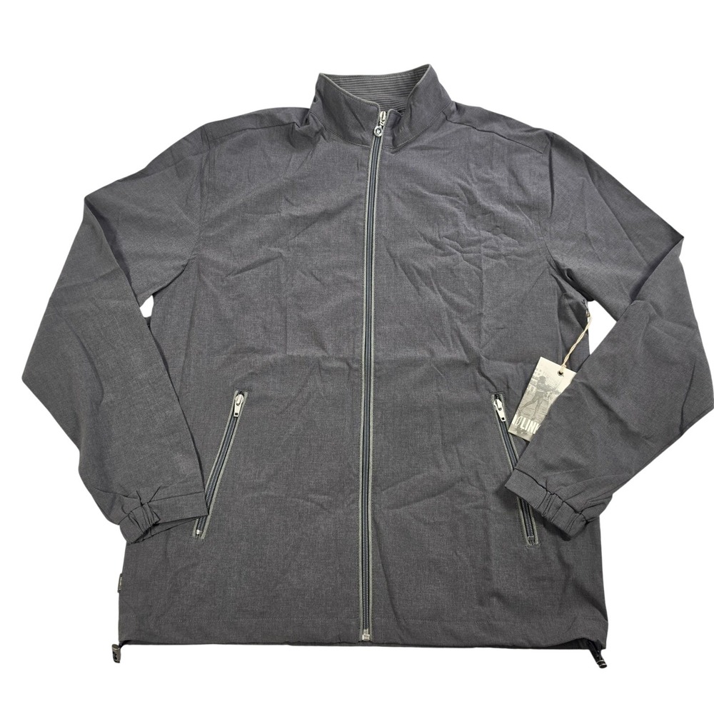 Linksoul Morris Full Zip Golf Windbreaker Jacket Mens Small Gray Preppy New